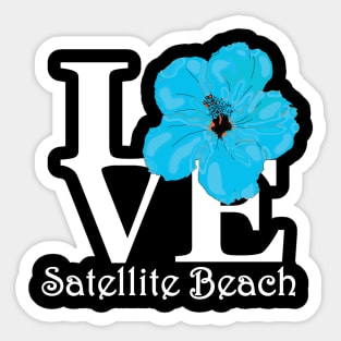 LOVE Satellite Beach Blue Hibiscus Sticker